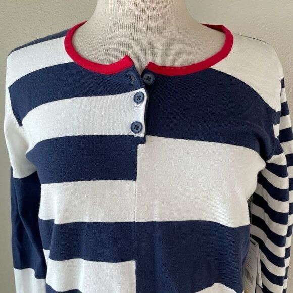 NWT Josephine Chaus Striped Long Sleeve Top Size M - Picture 2 of 8
